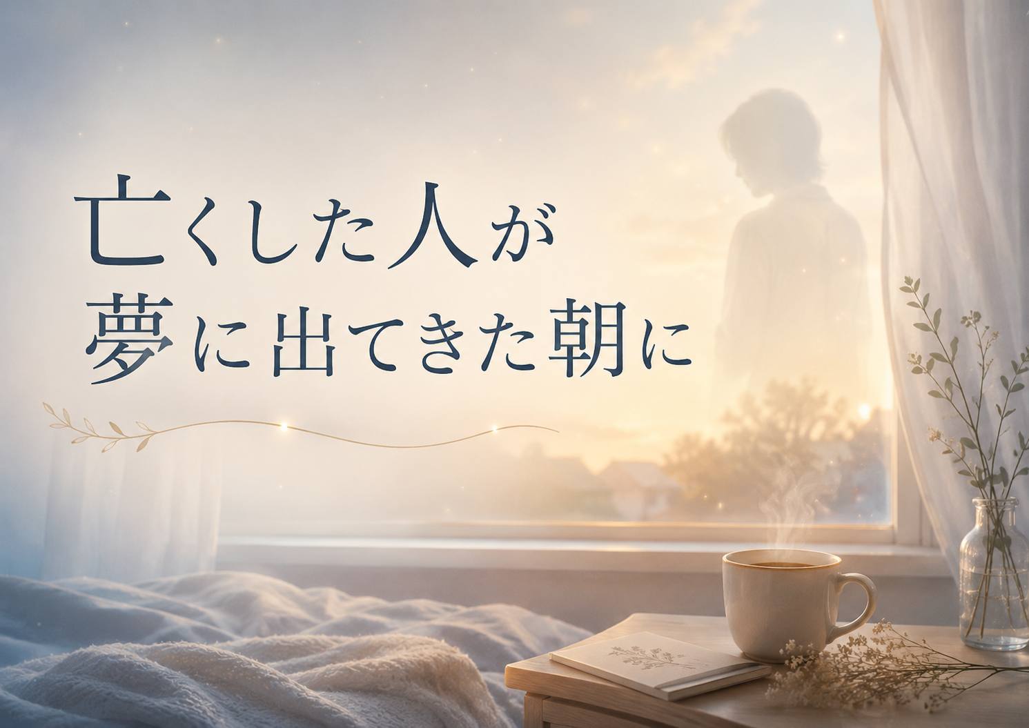 夜明け前の窓辺と、まだ暗い部屋